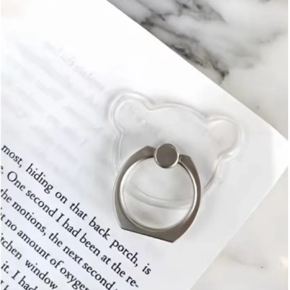 6-Pack Clear Transparent Phone Ring Holder Grip Stand Cute Shapes Kickstand Set